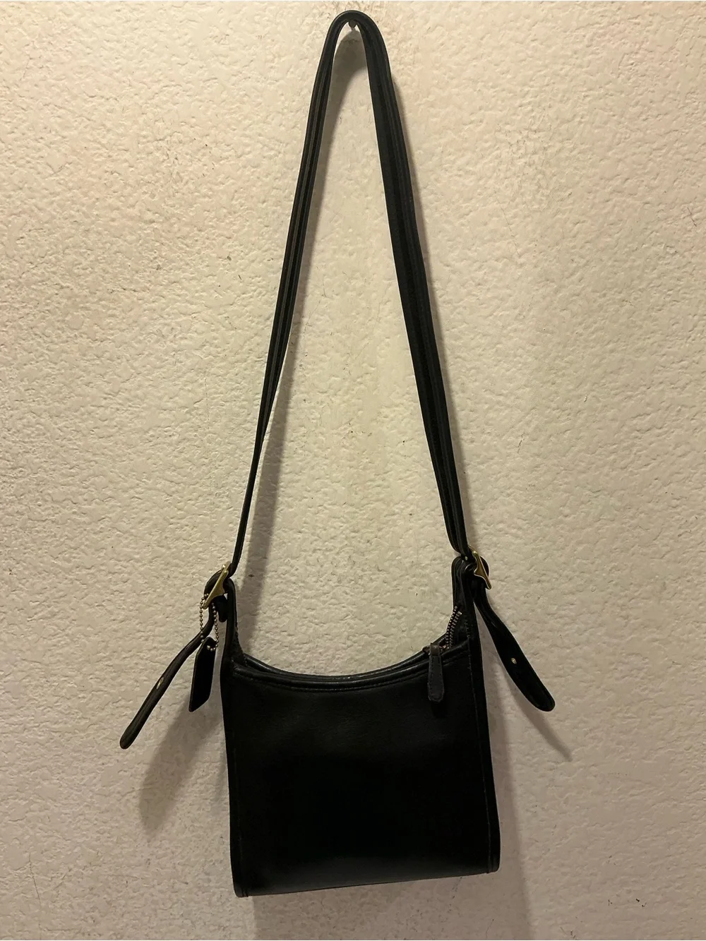 Vintage Coach 9997 Mini Black Legacy Zip Black Leather Bag Silver Hardware